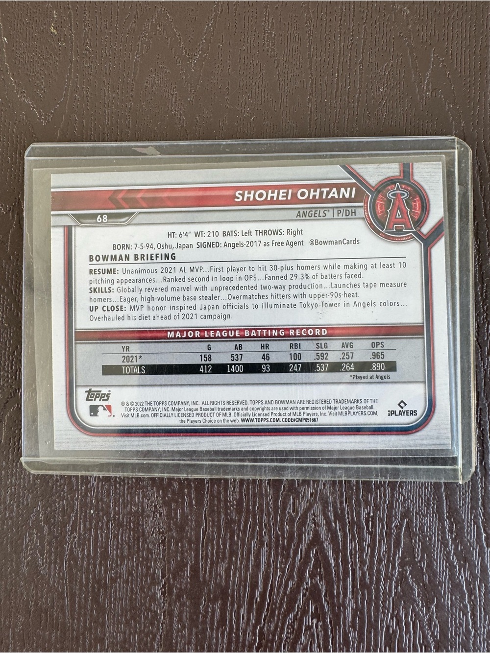 Topps Baseball Card - Red/White - Picture 2 of 2